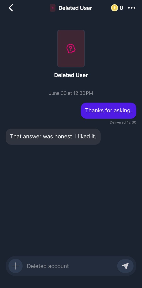 Chat screen, Today (navy)