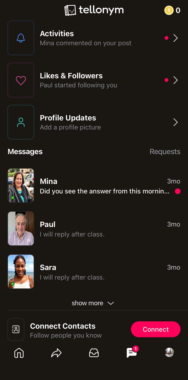 Notifications screen, Stone