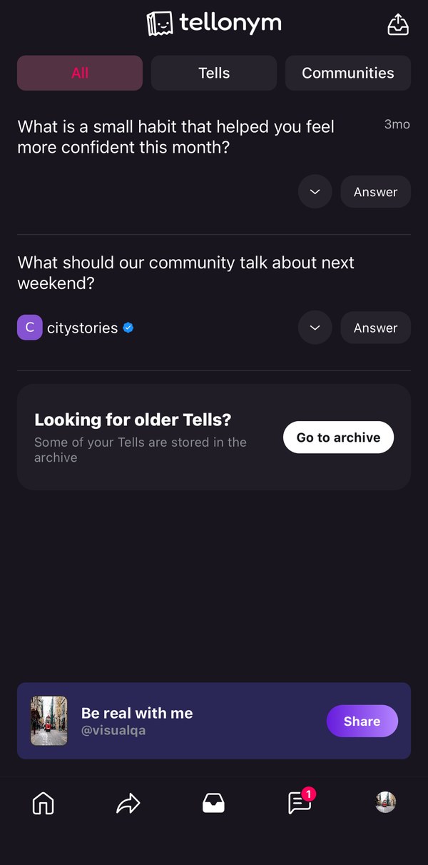 Inbox screen, Violet